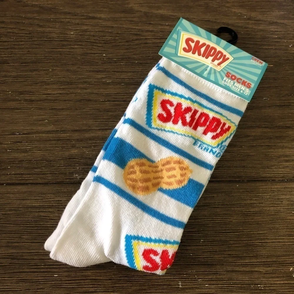 Skippy Peanut Butter Food novelty men’s crew socks